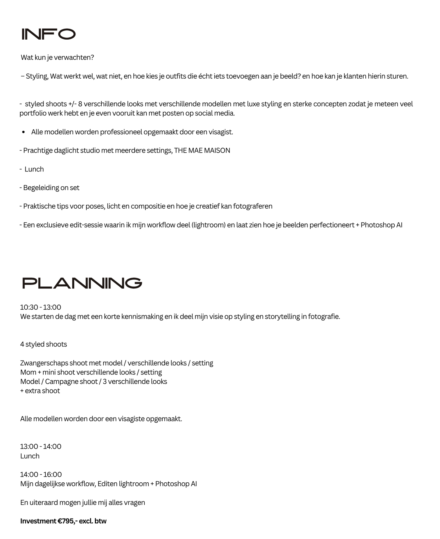 WORKSHOP Maandag 8 December